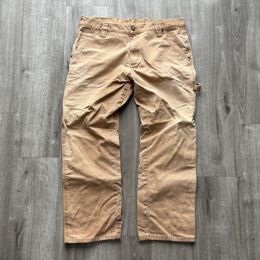 RK Brand Carpenter Pants Tan Khaki Workwear Canvas Men's 38x30 Style RK5733